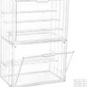 Attelite Acrylic Display Case,Upgrade 4 Tiers Clear Display Case with 3 Adjustable Divider, 2 Pack Stackable Large Storage Box with Magnetic Door for Collectibles Action Figures