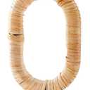 Mud Pie Rattan Wrapped Candlestick, Large