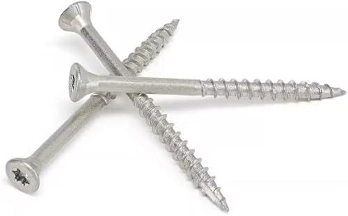 #10 x 3 Inch Stainless Steel Deck Screws 350 Pieces, T25 Star Torx Drive Flat Head, 304 (18-8) Stainless Steel Wood Screws by Makers Bolt