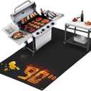 TOHONFOO Large Grill Mats for Outdoor Grill Deck Protector 90 x 48 x 0.04in | 2000℉ Fireproof & waterproof bbq mat protect the deck, patio, pavers, fits gas/charcoal grills, accessories for Blackstone