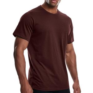 Men's Cooling Workout Shirts Bamboo Viscose Anti Odor Moisture Wicking Athletic Short Sleeve Lightweight Loose Gym Tee Brown 3XL
