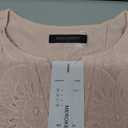 MEROKEETY Women's Eyelet Long Sleeve Tops Dressy Casual V Neck Shirts Fall Trendy Crochet Lace Blouse, Pink, S