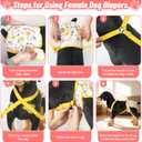 Female Dog Diapers 3 Pack Washable Dog Diapers Female Dog Diaper that Stay on Dog Diaper Female with Suspenders Reusable Doggie Diapers for Heat, Incontinence and Puppy Training (Large)