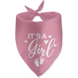 It's a Girl Gender Reveal Baby Announcement Dog Bandana Pink Pet Scarf Accessories for Dog Lover Pregnancy Reveal Ideas