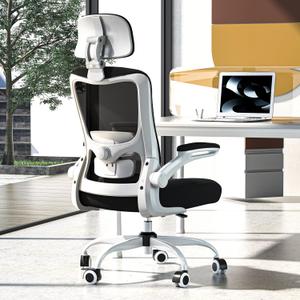 Ergonomic Office Chair for Long Hours, Adjustable Padded Lumbar Support for Lower Back Relief, 330 lb Capacity, Comfortable Computer Desk Chair for Home Office, Work & Study, Medium