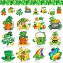 St. Patricks Hanging Ornament St. Patricks Day Decorations 24 Pcs Clover Horseshoe Tree Ornaments for Spring Lucky Irish Day