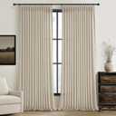 PleatedDrapes Warm Beige Burlap 95 Inch Curtains 2 Panel Set for Nursery, Memory Trained Pinch Pleat Linen Blend Country Curtain Farmhouse Light Filtering Sheer Drapes for Office at Home 40x95 Inches