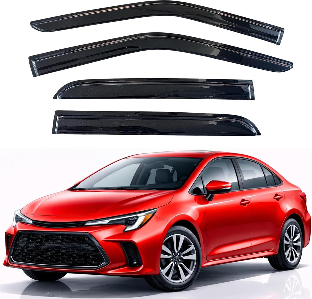 KPY Rain Guards Fit for 2020-2026 Toyota Corolla, Out-Channel Window Visors Vent Wind Deflectors 4PC, Car Accessories for 20-26 Corolla Sedan (Excludes Hatchback)
