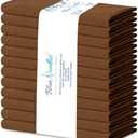 Blue Needles Solid Cloth Napkins Set of 12 Nut Brown 100% Cotton Dinner Napkins 18x18 inches - Soft, Reusable, Absorbent & Washable Linen, Ideal for Wedding Events, Parties & Everyday Use