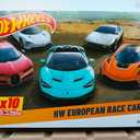 Hot Wheels Toy Cars, 10-Pack of Race Cars, Includes 1:64 Scale Corvette, Lamborghini, McLaren Originals