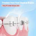 Lakeyface 200 Count Twin-Line Braces Flossers, Orthodontic Flossers for Braces, Fits Under Arch Wire No Damage, Whale Wider Handle with Unique Finger Press, Ortho Dental Floss for Kids & Adults, Mint
