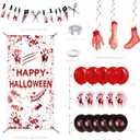 Halloween Party Decorations Set,Mystery Party Scream Banner,Hanging Swirls,Balloons