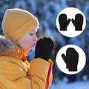 WLLHYF 2 Pair Baby Mittens Black Winter Warm Elastic No Scratch Soft Gloves Breathable Toddler Mittens for Boys Girls Kids (Black)