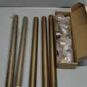 2 Pack Gold Curtain Rods for Windows 18 to 45 Inch(1.5-3.75 Feet),1" Diameter Drapery Rods with Modern Style End Cap Finials,Size:18-45 Inch,Warm Gold