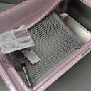 Stainless Steel Litter Box | XXL Deepened 8" Design Enclosed Box with Lid for Big Cats | High Sided, Anti-Urine Leakage | Non-Stick Bottom & Includes Litter Mat & Metal Scoop(Cute Pink)
