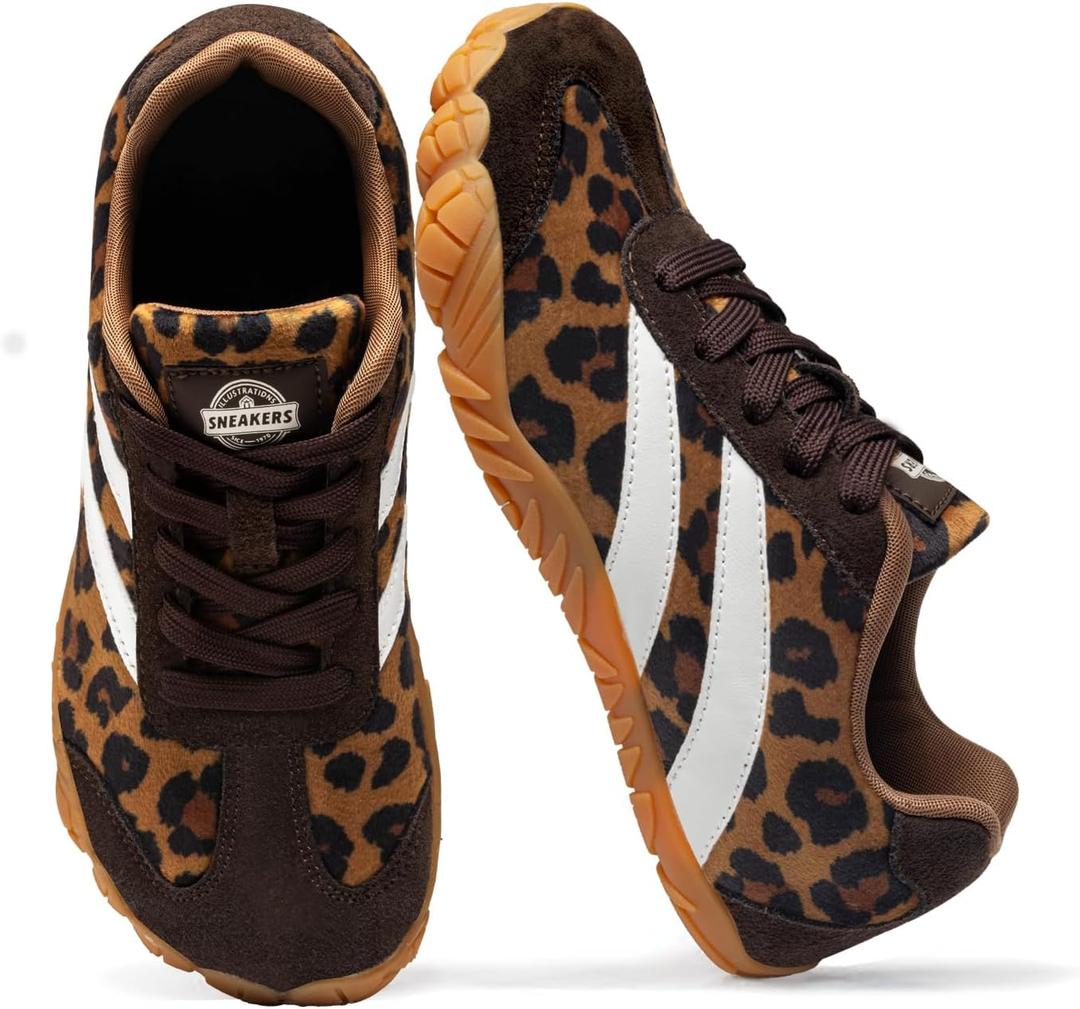 Barefoot Shoes Women Casual Sneakers,Wide Toe Box Shoes Women Zero Drop Barefoot Shoe Men,Minimalist Trail Running Shoe,Non-Slip Lightweight Breathable Comfortable Fashion Walking Hiking Shoes Unisex, 42, Leopard