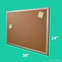 Flipside Products 24" x 36" (2' x 3') Cork Bulletin Board, Natural Wood Framed, Message and Vision Board, Memo Pin, Hanging Wall Mounted