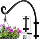 AJART Plant Hanger Bracket Outdoor: 16-Inch Metal Bird Feeder Wall Hook - Heavy Duty Plant Hanger Hooks for Hanging Flower Baskets