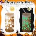 12 Packs Halloween Glass Cups 16oz Halloween Boo Baskets Stuffers Ghost Glass Cups with Lids Straws Glow in the Dark Iced Coffee Cup Gifts for Women Adults Teens Girls Party Decor (Ghost)