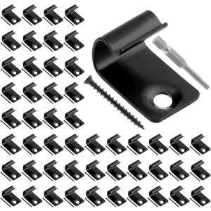 Hidden Deck Fasteners for Composite Decking | 100-Piece Set (50 Clips, 50 Screws, Star Bit) | Secure Install for Grooved/Perimeter Decks | Ideal for DIY Enthusiasts & Pros (Black)