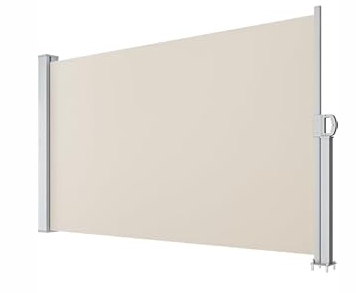 YITAHOME 118''X 63'' Retractable Side Awning Folding Privacy Screen Privacy Fence Waterproof UV-Resistant Privacy Awning Outdoor for Garden, Deck, Patio, Pools, Balcony, Beige