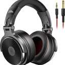 OneOdio Hi-Res Over Ear Headphones for Studio Monitoring and Mixing, Sound Isolation, Protein Leather Earcups, 50mm Driver Unit, Wired Headphones for AMP Guitar Keyboard (Pro-50 Black)