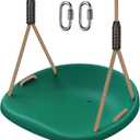 SELEWARE Plastic Swing Seat, Non Slip Tree Swing Replacement with Adjustable Rope and 2 Carabiners, Heavy Duty Playground Swing Set Accessories for Adult Kid Indoor Outdoor Backyard, Green