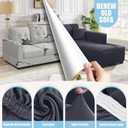 KinCam Sectional Couch Covers L Shape Sofa Covers Super Stretch 2pcs Sofa Slipcovers for 3 + 3 Seaters Sectional Chaise Slipcover with 2pcs Pillow Covers for Pets Kids, Dark Grey