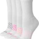 Hanes women's Cushioned Crew Socks, Absolute Active Crew Socks for Women, Seamless Toe, 4-pairs (5-9, White)