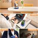 3 in 1 Charging Station for iPhone, for Magsafe Wireless Charger with Cooling Fan for iPhone 17 16 15 14 13 12 Series & Apple Watch Charger, Wireless Charging Station for AirPods 4/3/Pro (Blue)