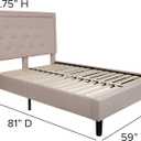 Flash Furniture Roxbury Full Size Tufted Upholstered Platform Bed in Beige Fabric