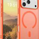 SUPFINE Magnetic for iPhone 17 Pro Case (Compatible with MagSafe)(Military Grade Drop Protection) Translucent Matte Shockproof with Anti-Fingerprint Phone Cover 2025,Orange