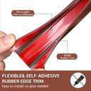 Slimline Cabinet Door Edge Protector, 3/4" Self Adhesive Peel and Stick Rubber Edge Guards, Flexible U Shaped Strips for Kitchen & Garbage Drawer Fronts, Edge Trims for Desks and Shelfves, Black, 10Ft