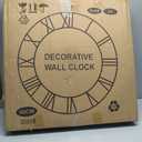 LEIKE Metal Large Wall Clock 24IN Black, Retro Silent Quartz Battery Operated, Decorative for Patio, Kitchen, Living Room, Bedroom, Pool