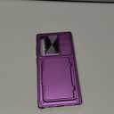 Vihibii for Samsung Galaxy S24 Ultra Case with Card Holder (4 Cards) & Slide Camera Cover & Kickstand, Shockproof Rugged Hard Back & TPU Soft Edge Wallet Case for Galaxy S24 Ultra (Dark Purple)