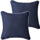 Enipate Inserts Included Outdoor Throw Pillows Set of 2 Water Resistant Navy Toss Pillows for Patio Furniture Decor 18x18 in (Navy Blue)