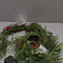 Brightown Pre-lit Christmas Garland with Lights, 6 Feet 20 LED Battery Operated Christmas Lights with Pine Cones, Berry, Eucalyptus Leaves, Indoor Christmas Decorations for Stairs, Fireplace, Door (1 Pack)