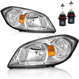 Headlights with High/Low Beam Bulbs for 2005-2010 Chevy Cobalt | Halogen Headlights Assembly for 2005-2010 Chevy Cobalt, Driver & Passenger Side
