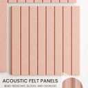 Bumusty Large Cork Board Alternative-36 x 24" Felt Bulletin Board Tiles, with 30 Pushpins, 40 Adhesive Tabs, Fine-Stripe 6-Pack, Cork Boards for Office Push Pin Board Felt Board-Pink