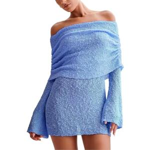 IYICLOTH Women's Beach Cover Ups Dress Off Shoulder Bell Sleeve Sexy Summer Vacation Swimwear Bodycon Cover-ups M IYICLOTH Women's Beach Cover Ups Dress Off Shoulder Bell Sleeve Sexy Summer Vacation Swimwear Bodycon Cover-ups M