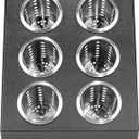 Restaurantware-Met Lux 13.78 x 11.42 x 15.94 Inch Flatware Organizer, 1 Standing Cutlery Holder - Includes 6 Stainless Steel Cylinders, Perforated Design, Black Plastic Utensil Holder, For Breakroom