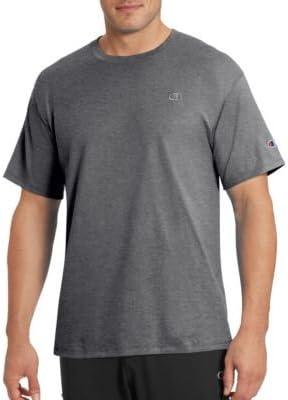 Champion Mens Classic Jersey Tee Shirt, Granite Heather, Large US