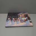 2 Pack Woxfcart Musical Snowman Christmas Wall Art Canvas Print, Winter Holiday Snow Scene with Snowmen Band, Home Decor, 15 x 12 inches