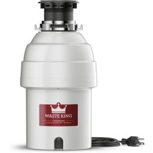 Waste King Garbage Disposal for Kitchen Sink with Power Cord, Food Waste Disposer, L-8000, 1 HP - Continuous Feed
