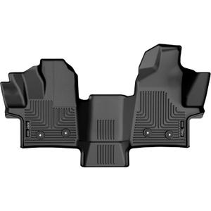Husky Liners Weatherbeater Floor Mats | Fits 2022-2024 Ford Transit (All Models w/Vinyl Floors) Full Coverage | Front Row, 1-pc Black - 18781