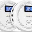 2 Packs, 2 in 1 CO & Smoke Detectors,Carbon Monoxide Detectors,Smoke Detector Battery Powered,Include 3 * 1.5V AA Battery,85 db Smoke Alarm,Fire Alarm,Easy Install,Portable