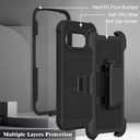 for Google Pixel 9a 2025 Case with 2 Pack Tempered Glass Screen Protector, [Holster Series] Belt Clip Kickstand Heavy Duty Shockproof Protective Cell Phone Case Cover (Black)