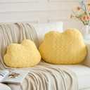 Cloud Pillow, Decorative Cloud Shaped Throw Pillow for Couch Bed, Cotton Fill, Cozy Plush Cushion for Bedroom Living Room Home Decor (Goose Yellow, 14.9 x 11.4 Inches)
