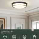 16 inch Flush Mount Ceiling Light, 3-Light Close to Ceiling Light Fixtures with Oil Rubbed Bronze Finish for Bathroom Bedroom Kitchen Hallway, CL4822-3W-BK
