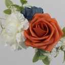 Rinlong 2Pcs Navy Terracotta Wrist Corsage Artificial Flower Corsage for Wedding Homecoming Prom Bracelet Wrist Flowers Bride Bridesmaid Flower Navy Blue Burnt Orange